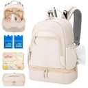 Breast Pump Backpack Fit for Spectra S1 and S2 with Removable Cooler Compartment, Pumping Bag for Pump Accessories, Breast Pump Bag for Work, Travel and Family Use Black