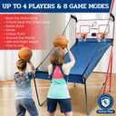 BAGAIL Basketball Arcade Game, Electronic Basketball Shooting Game with 8 Game Modes, Arcade Sounds, Foldable Frame, 4 Balls, Inflation Pump, Ideal Indoor Sport Games for All Players - Dual Shots, 80 D x 80 H x 43.3 W