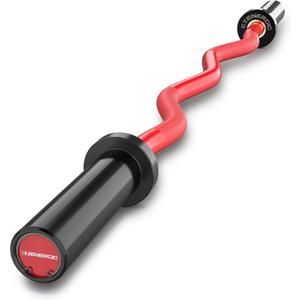 47" Olympic EZ Curl Bar 500-lbs Capacity Steel Barbell Suitable for 2" Weight Plates, 2-Inch Curl Bar for Weight Lifting,Hip Thrusts,Squat,Biceps-Home Gym Weight Bar