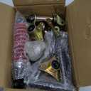 Front Suspension Swing Arm Kit, Upper/Lower Swing Arm & Front Suspension Shock Assembly with Steering Strut Knuckle Wheel Hub, Go Kart Electric ATV Quad Bike DIY Kit Accessories