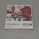 Buffalo Games  Whistle Stop Christmas  500 Piece Holiday Puzzle for Adults  Charles Wysocki Jigsaw Puzzles  Festive Train Scene with Poster – 500 Colorful Pieces