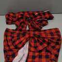 2 Pcs Christmas Bow Chair Back Covers Buffalo Plaid Bow Chair Cover Christmas Dining Seat Back Protector Slipcovers for Xmas Party Banquet Holiday Kitchen Decoration(Black, Red)