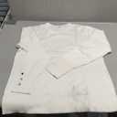 Spicy Sandia Women's Lightweight Long Sleeve Crew Neck Sweaters Striped Casual Knit Pullover Tops (Large, Off-white)