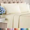 King 6 Piece Sheet Set - Cooling and Breathable Bed Sheets - Hotel Luxury Bed Sheets for Women, Men, Kids & Teens - Bedding with Deep Pockets & Easy Fit - Soft and Wrinkle Free - King Off White Sheets