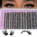 Wispy Lash Clusters Natural Clusters Eyelash Extension 10-18mm Eyelash Clusters DIY Individual Lashes Clusters C Curl Soft Lash Clusters with Thin Band Soft Cluster Lashes by Leurforu