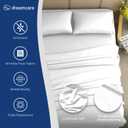 DREAMCARE King Size Sheets Set - Cooling Bed Sheets - 4pcs Set - up to 15" Deep Pocket King Sheet Set Soft & Long Lasting Cooling - 100% Fine Brushed Polyester with Side Pocket - White