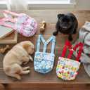3 Pack Washable Female Dog Diapers with Suspender - Reusable Super Absorbent & Leakproof Fixed Doggie Diapers for Dogs in Heat Cycle, XS