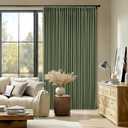 100 Inch Blackout Pinch Pleat Curtains 2 Panels Set for Living Room Bedroom Farmhouse Farmhouse Pinch Pleated Back Tab Thermal Insulated 100% Black Out Window Curtain Olive Green 100 Inch Length  Olive Green, 40"W x 100"L (Pack of 2)