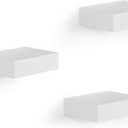Floating Shelves (Set of 4), Gallery Style Display for Small Objects and More, White (White)