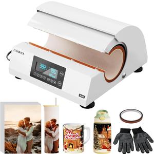 Tumbler Heat Press Machine - Auto Mug Heat Press Fast & Even, Auto-Off Safe Professional Sublimation for 10-30oz Cups, Glasses and Mugs