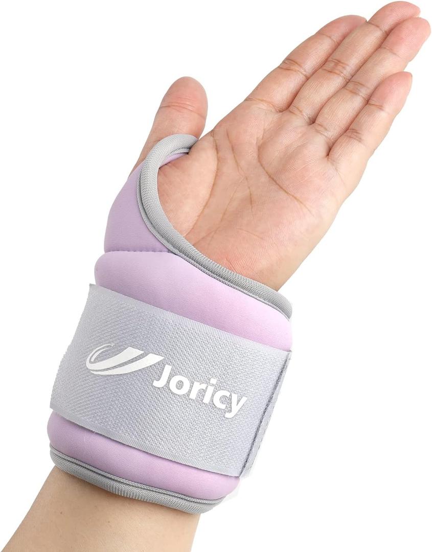 Wrist Weights with Thumb Loops Lock for Women Men Kids 1 Pair 2  LBS Arm Weight Ankle Weights Weighted Gloves for Running Walking Jogging Physical Therapy Gym Workout Cardio Exercises (2lbs Pair (1lb each weight), Light Purple)