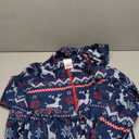 Giggling Getup Matching Pajamas for Couples, Christmas Pajamas for Women and Men, Nordic Reindeer Pattern Hooded Jumpsuits, Pack 2, S/L