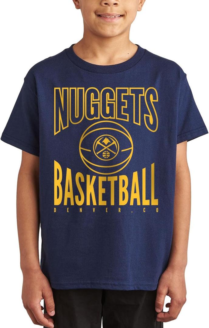 Junk Food NBA Team Basketball - Officially Licensed Kids Short Sleeve Fan T-Shirt for Boys & Girls (Large, Navy)