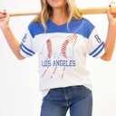 Baseball Shirt Women Ballgame Game Day Shirt Baseball Team Fan Outfits Gift Casual Baseball V Neck Short Sleeve Tops Size M