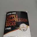 Doctor's Select Copper Plus Size Compression Socks Wide Calf - 2 Pairs | 20-30mmHg Extra Wide Calf Compression Sock Women | Copper Compression Socks Men & Women | Extra Wide Calf Compression Sock for Swelling & Circulation Support | Black (4X- Large)