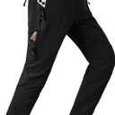 TBMPOY Men's Lightweight Hiking Pants with Belt 5 Zip Pockets Waterproof Quick-Dry Travel Fishing Work Outdoor Pants, US L