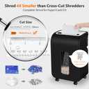 VidaTeco 14-Sheet Paper Shredder for Home Office Heavy Duty with 60 Mins Running Micro Cut, US Patented Blade, Shred Card/CD/Clip/Staple, 5.3-Gal Pullout Bin, AUTO Jam Proof(ETL)