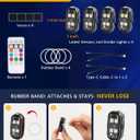 Upgraded 4PCS Wireless LED Strobe Lights for Car, 8 Colors Interior Car Lights with Remote Control, USB-C charging Warning Light for Car Motorcycle Drone Bike Decor