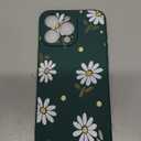 for iPhone 15 Pro Max Case, Side Chrysanthemum Pattern Design, Soft Shockproof Camera Lens Protector Phone Case for iPhone 15 Pro Max Flower, Daisy Green