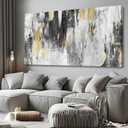 SOUGUAN Canvas Wall Art Gold Abstract Art Living Room Decor 30"x 60" Black and Grey Artwork Office Decor Large Paintings for Bedroom Home Decoration