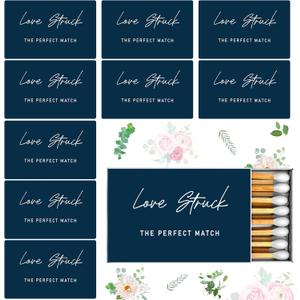 100 Pcs Wedding Matches Matchbook Labels Stickers 2.24 x 1.41 Inch Wedding Favors Matchbook Sticker The Nice Match Sticker Without Matches and Boxes(Love Struck)
