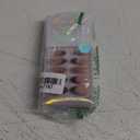 BTArtbox Press On Nails Medium - Rosewood, 3D Flower Almond Brown French Tip Press On Nails with Glue and Adhesive Tabs for Women, Soft Gel Glue On Nails in 15 Sizes - 30 Stick On Nails Kit