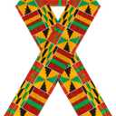 Hicarer African Kente Print Stole Sash African Kente Cloth Scarf Graduation Black History Month Kwanzaa Gifts for Adults