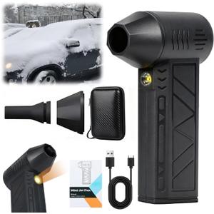 Snow Whiz LED Turbo Blower, 2026 Upgrade Snow Blower, 3 Gear Adjustable Super Power Turbo Breeze Electric Blow - Handheld Mini Turbo Snow Blower for Car, Home, Keyboard, Computer