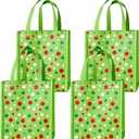 20Pcs Christmas Gift Bags with Handles Treat Bags Reusable Green Non-woven Gift Bag for Christmas Party Favors Supplies Holiday Celebrations