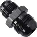 Podavelle 12AN to 10AN Male Flare Reducer Union Adapter Fitting Aluminum Black (Black, Straight - 1PC)