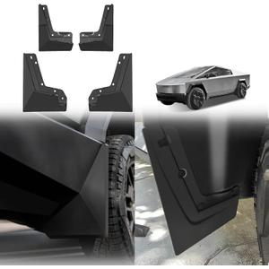 BestEvMod Upgrade Mud Flaps Splash Guards Compatible with Tesla Cybertruck 2025 2024 Splash Fender OEM Style ABS Winter Sediment Dirt Protection Set of 4 No Need to Drill Full Cover