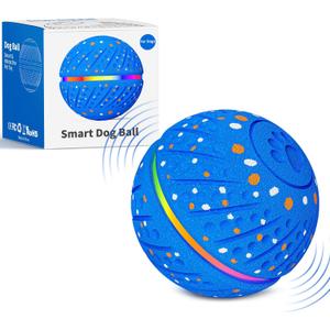 Interactive Dog Toys Dog Ball - Smart Moving Bouncing Dogs Ball with RGB Lights, E-TPU Material, 3 Play Modes Automatic Rolling Balls Toy for Small Medium Dogs Keep Them Busy(Blue)