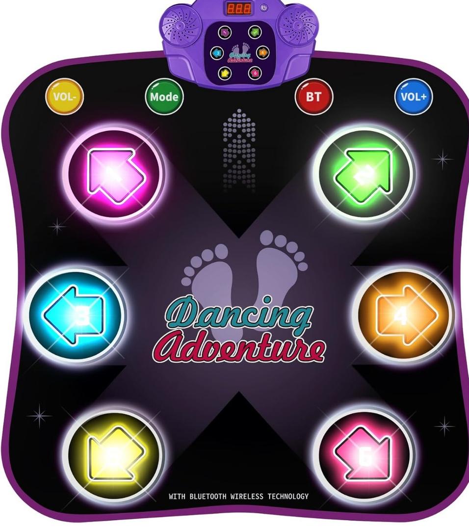 Flooyes Dance Mat Toys for 3-12 Year Old Kids, Electronic Dance Pad with Light-up 6-Button Wireless Bluetooth, Music Dance with 5 Game Modes, Birthday Toys Gifts for 3 4 5 6 7 8 9 10+ Year Old Girls
 3 sustainability features