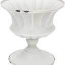 Urn Planter Antique Column Plant Pot Shabby Chic Metal Vase Pillar Plant Container Wedding Centerpieces Vases for Front Porch Decor White White Planter