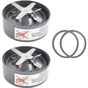 TIMESETL 2 Pack Replacement Extractor Blades and 2 Extra Silicone Rubber Gasket Seal Rings, Replacement Blades Parts Compatible with Nutribullet 600w & 900w NB-101B NB-101S NB-201 Juicer Blenders