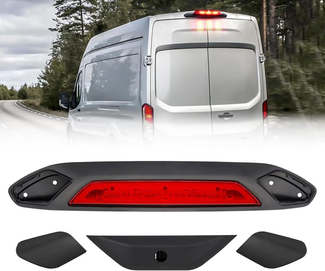 Third 3rd Brake Light Assembly for 2018-2019 Ford Transit 150 250 350HD, Sequential LED High Mount Stop Light Rear Center Cab Tail Lamp Replacement for Transit 18 19