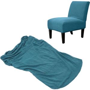 Armless Chair Cover Soft Nonslip Protective Stylish Universal Stretch Chair Cover Peacock Blue, 4 Pack