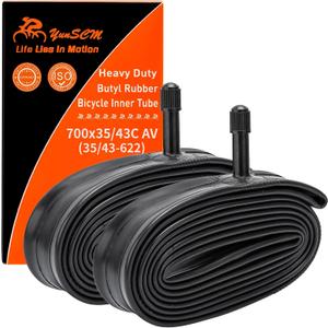 700C Heavy Duty Bike Tubes 700x35C/38C/40C/42C/43C (35/43-622) 700C Bicycle Tubes Compatible Road, Gravel, Mountain, Hybrid Bike Tire Tubes AV32mm Schrader Valve 2-PCS