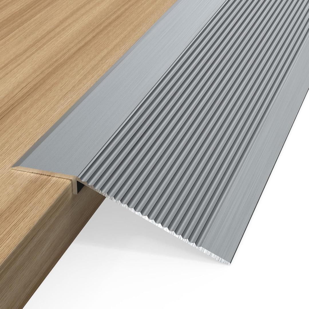 Floor Transition Strip, Aluminum Transition Strips for Doorway Door Threshold Strip Carpet Transition Strip Threshold Ramps for Doorways (Gray, 36''x4'')