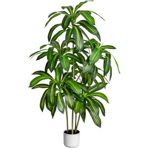 Artificial Dracaena Tree 5FT Tall Artificial Indoor Tree, Large Indoor Plant for Living Room & Home Decor, Big Faux Floor Plant for Bedroom, Office, Apartment, Realistic Tree Decor Indoor