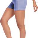 SEEMLY High Waisted Yoga Shorts for Women Tummy Control Fitness Athletic Workout Running Shorts with Deep Pockets (Purple, M)