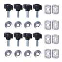 8pcs Universal Hard Top Quick Removal Fastener Thumb Screw with Nut Kit Compatible with Jeep Wrangler YJ TJ JK JKU & Unlimited 1995-2017 (Black) (One Size)