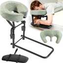 Massage Headrest for Bed(with Extra Long Armrest Shelf), Adjustable Massage Face Cradle at Home, Portable Massage Table Kit for Sleeping Mattress, Face Down Pillow After Eye Surgery