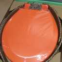 Toilet Seat, Slow Close, Soft Touch, Ultra-Smooth Matte Finish (No Orange-Peel Texture), Premium Moulded Wood, Quick Release, PIKLiDS (Orange, Round)