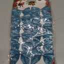 24 Piece Glitter Candy Cane and Bows Assorted 4.7" Christmas Decorations Hanging Ornaments for Xmas Tree Holiday Festive Party Home Dcor (Sky Blue)