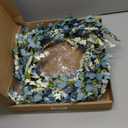 Bibelot 24 Inch Spring Wreath Blue with Green Leaves Wreaths Blue Daisy Artificial Grains White Flower Wreath for Front Door Wreaths,Farmhouse Decor Indoor&Outdoor Wedding Wall Home Decor