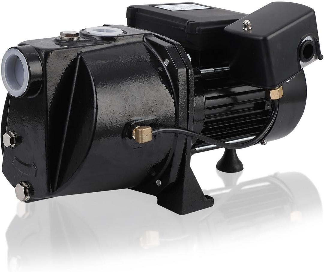 1.75 Hp Shallow Well Jet Pump, 2070GPH Cast Iron Above Ground Booster Water Transfer Pump, Depth Up to 25ft, 115V/230V Dual Voltage 60Hz, for Draining Irrigation Lawn Farm Water Removal