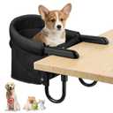 KjsEphitelian Dog high Chairfor Table and Desk Portable Seat Desk pet Chair for Small Dogs and Cats, Adjustable Kittens and Puppies Seat Suitable for Various DesktopsBlack 16.5 X 14 X 10.5in