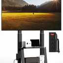 Mobile TV Cart with Power Outlet Rolling TV Stand for 42 to 100 inch Television Heavy Duty Portable TV Stand on Wheels, Height Adjustment, Holds Up to 180 LBS, Vesa 200200-900600mm