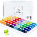 Gouache Paint Set 42 Colors in Cups With Lids (each 50ml/1.7oz)|Intense Pigments, Refillable, Pro-Quality